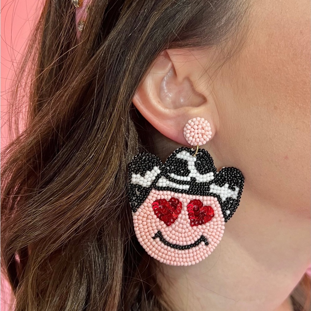 Heart Eye Cowboy Earrings